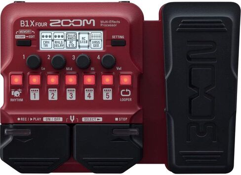 Zoom B1X Four Bass Multi-Effects Pedal (Expression Pedal) with Polsen HPC-A30 Monitor Headphones, 9V Power Adapter & 10ft Instrument Cable Bundle in Saudi Arabia