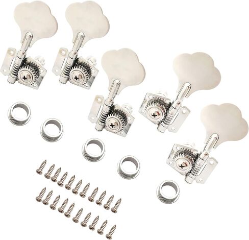 sdwutong Electric Bass Tuners Machine Heads 5 string Vintage Open Geared Tuning Pegs Locking Keys 3R+2L for Electric Jazz Guitar Bass P Bass Chrome 5PCS in Saudi Arabia