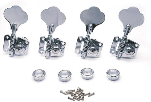 4R Opened Electric Bass Guitar Tuning Pegs Machine Heads Tuners for Bass for Jazz Precision P Bass Replacement (4R Chrome) in Saudi Arabia