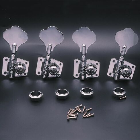 4R Opened Electric Bass Guitar Tuning Pegs Machine Heads Tuners for Bass for Jazz Precision P Bass Replacement (4R Chrome) in Saudi Arabia
