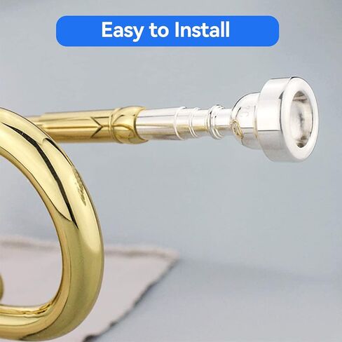 Bach Trumpet Mouthpiece 3C, New Silver Gold Plated Trumpet Mouthpiece 3C Size for Musical Instrument Accessory in Saudi Arabia