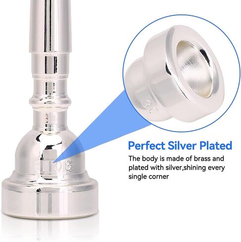 Bach Trumpet Mouthpiece 3C, New Silver Gold Plated Trumpet Mouthpiece 3C Size for Musical Instrument Accessory in Saudi Arabia
