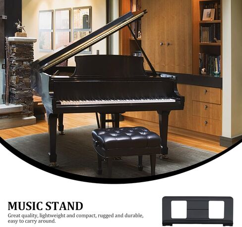 Milisten Keyboard Musical Keyboard Sheet Music Stand Piano Music Holder Plastic Book Page Holder Piano Accessories for Saxophone Digital Piano Keyboard ( Black ) Portable Book Stand, 19.5in in Saudi Arabia