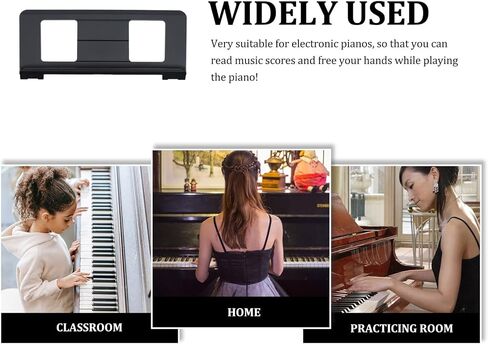 Milisten Keyboard Musical Keyboard Sheet Music Stand Piano Music Holder Plastic Book Page Holder Piano Accessories for Saxophone Digital Piano Keyboard ( Black ) Portable Book Stand, 19.5in in Saudi Arabia