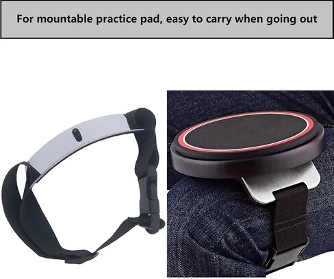 Drum Practice Pad Holder with Strap, 8mm Threaded Practice Pad Holder Metal Silent Drum Pad Stand for Drummer Practice Pad Knee Mount Leg Practice (Black) in Saudi Arabia