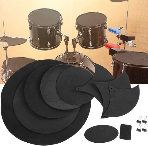 14 Pcs Round Pad, Drum Practice Pad EBR Material Drum Mute Practicing Pad for Player in Saudi Arabia