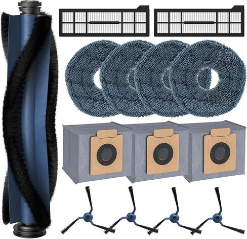 14 Pcs for Eufy X8 Pro Robot Vacuum Cleaner, X8 Pro Accessories, 1*Main Brush 3*Hepa Filters 3*Mop Pads 3*Vacuum Bags 4*Side Brushs, for eufy x8 pro parts in Saudi Arabia