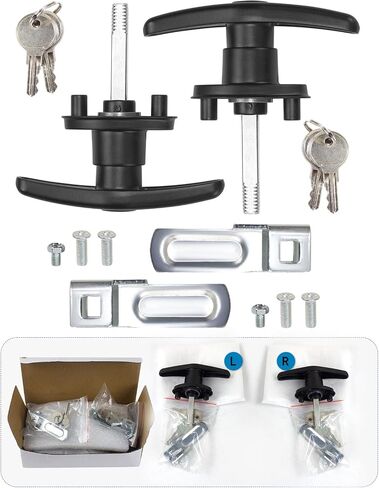 Truck Cap Camper Shell T-Handle Lock Latch Replacement Parts, Truck Bed Topper Door Locking Kit Accessories with Keys - Left Lock in Saudi Arabia