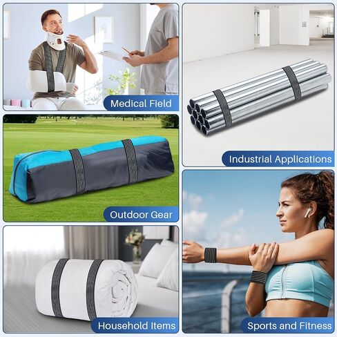 Comfytemp Ice Pack Strap, Stretchable, Reusable, 4pcs, FSA HSA Eligible, Ice Belt Extender Straps, Stretch Straps, Elastic Hook and Loop Extension Straps Add Length to Most Ice Packs, Multiple Uses in Kuwait