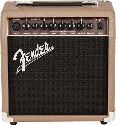Fender Acoustasonic 15 Guitar Amplifier (2313700000) Bundle with Fender 13ft Straight/Straight Joe Strummer Instrument Cable (Drab Green) in Saudi Arabia