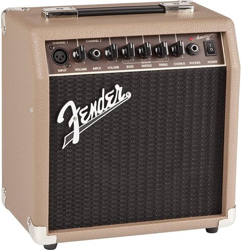Fender Acoustasonic 15 Guitar Amplifier (2313700000) Bundle with Fender 13ft Straight/Straight Joe Strummer Instrument Cable (Drab Green) in Saudi Arabia