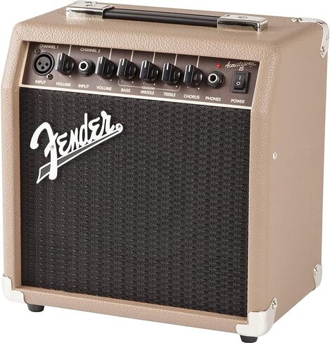 Fender Acoustasonic 15 Guitar Amplifier (2313700000) Bundle with Fender 13ft Straight/Straight Joe Strummer Instrument Cable (Drab Green) in Saudi Arabia