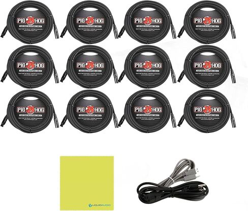 حزمة خلاط Allen & Heath Zed-24 متعددة الأغراض مع 16 حزمة من كابل ميكروفون Pig Hog PHM15 8 مم وقطعة قماش لتلميع الصوت السائل in Kuwait