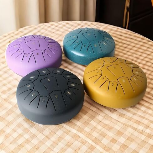 Miwayer Rain Chime Drum for Garden, 6 Inch 11 Notes, Steel Tongue Drum, Chakra Drum for Music Education, Camping, Entertainment, Meditation, Yoga (Malachite, 6 Inch 11 Notes) in Saudi Arabia