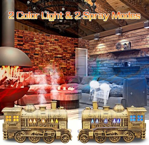 Essential Oil Diffuser for Home 300ml, Train Shape Aromatherapy Diffuser with Remote Control,Cool Mist Humidifiers with 2 Lighting & 2 Mist Modes for Home Office Decor Kids Bedroom Black in Saudi Arabia