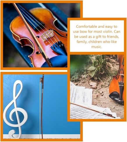 Gleavi Violin Bow Stick ：2PCS Wooden Accessories Violin Bow Practice Violin Bow Student Fiddlestick Major Music Replace Ponytail Wood Violin Bow Practical Violin Bow Wooden Violin Bow in Saudi Arabia