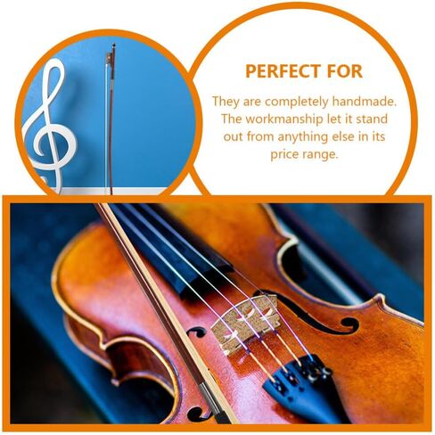 Gleavi Violin Bow Stick ：2PCS Wooden Accessories Violin Bow Practice Violin Bow Student Fiddlestick Major Music Replace Ponytail Wood Violin Bow Practical Violin Bow Wooden Violin Bow in Saudi Arabia
