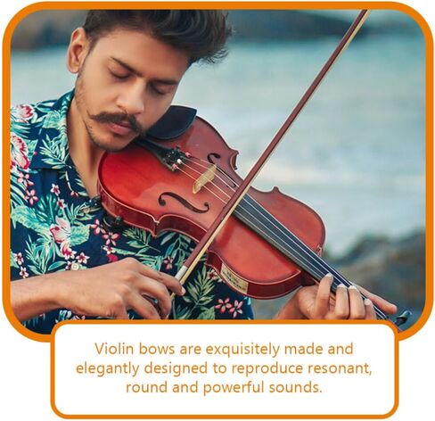 Gleavi Violin Bow Stick ：2PCS Wooden Accessories Violin Bow Practice Violin Bow Student Fiddlestick Major Music Replace Ponytail Wood Violin Bow Practical Violin Bow Wooden Violin Bow in Saudi Arabia