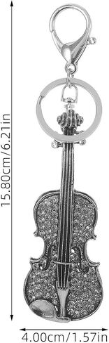 Crystal Violin Keychain Shiny Violin Keychain Rhinestone Musical Instrument Pendant Bag in Saudi Arabia