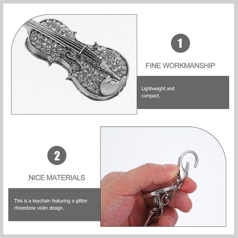 Crystal Violin Keychain Shiny Violin Keychain Rhinestone Musical Instrument Pendant Bag in Saudi Arabia