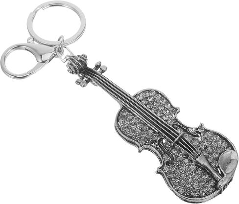 Crystal Violin Keychain Shiny Violin Keychain Rhinestone Musical Instrument Pendant Bag in Saudi Arabia
