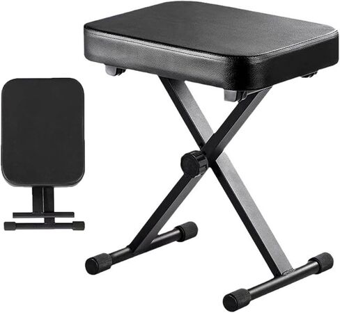 Keyboard Bench, Piano Stool Adjustable Height Keyboard Bench Seat Keyboard Stool Keyboard Seat Keyboard Chair Piano Keyboard Benches Piano Chair 11.8''X 15.7'' X 2.4'', Black in Saudi Arabia