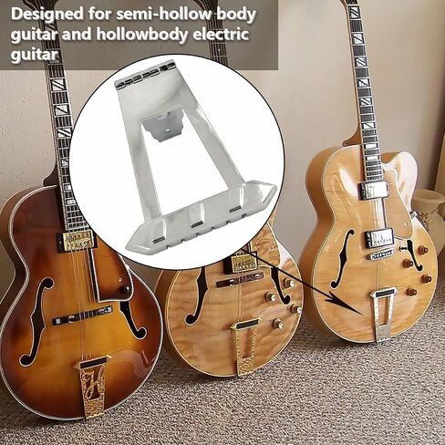 6 String Trapeze Tailpiece Bridge Tailpiece for Jazz Archtop Semi-Hollow Guitar Replacement Parts (Chrome) in Saudi Arabia