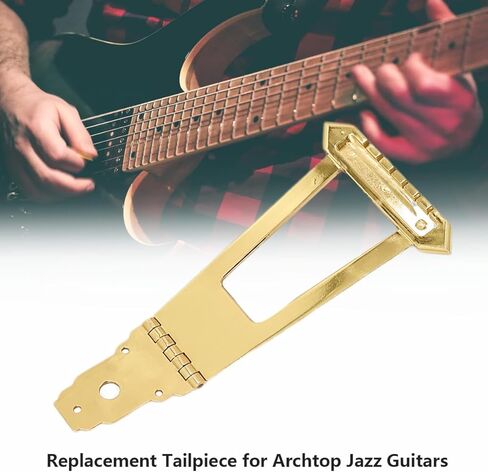 6 String Trapeze Tailpiece Bridge Tailpiece for Jazz Archtop Semi-Hollow Guitar Replacement Parts (Chrome) in Kuwait
