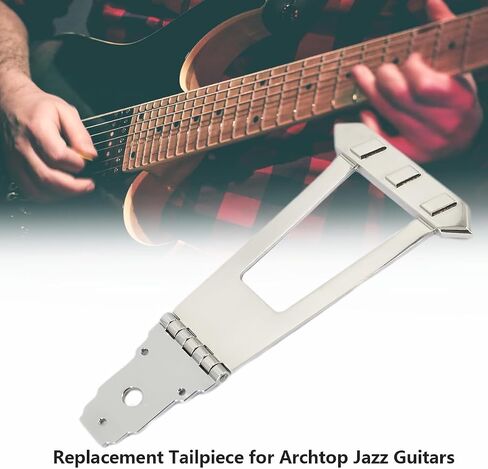6 String Trapeze Tailpiece Bridge Tailpiece for Jazz Archtop Semi-Hollow Guitar Replacement Parts (Chrome) in Saudi Arabia