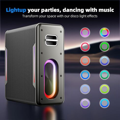 Karaoke Machine with 2 Wireless Microphones Portable Bluetooth Karaoke Machine for Adults Kids DSP Chip Karaoke Speaker with LED Lights Supports TWS TF Card USB AUX in in Saudi Arabia