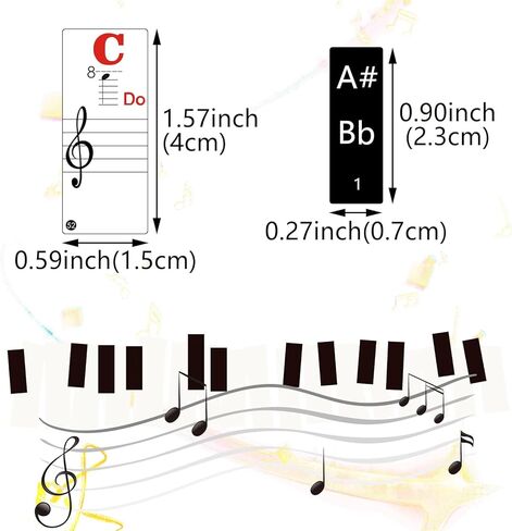 3 عبوات من ملصقات لوحة مفاتيح البيانو متعددة الألوان لـ 88/61/54/49/37 ملصقات حروف ملاحظات البيانو الرئيسية ملصقات دليل مفاتيح الموسيقى للمبتدئين على البيانو الإلكتروني (مفاتيح سوداء + بيضاء) in Kuwait