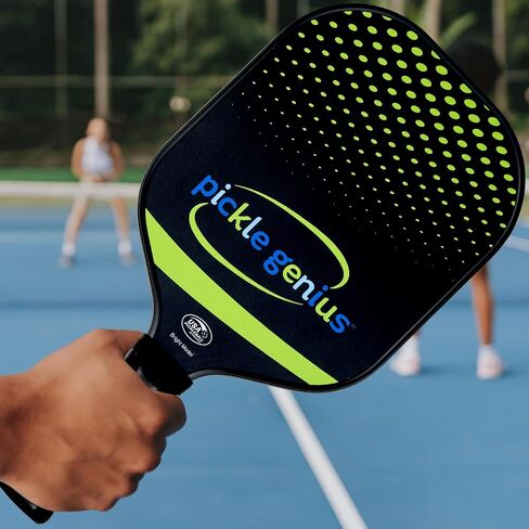 Pickleball Paddles by Pickle Genius - USAPA Approved 100% Raw Carbon Fiber Pickleball Paddle - Built-in State of The Art Technology for a Smart Combination of Power and Control - for All Levels in Saudi Arabia