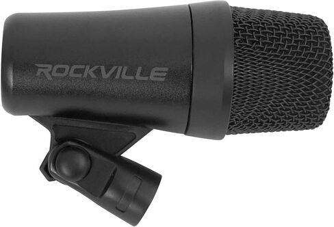 Rockville PRO-D5 طقم ميكروفون طبل مكون من 5 قطع مع باس معدني + ميكروفونات Snare + مشابك in Saudi Arabia