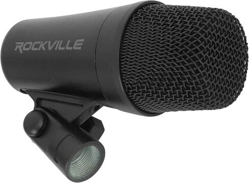 Rockville PRO-D5 طقم ميكروفون طبل مكون من 5 قطع مع باس معدني + ميكروفونات Snare + مشابك in Saudi Arabia