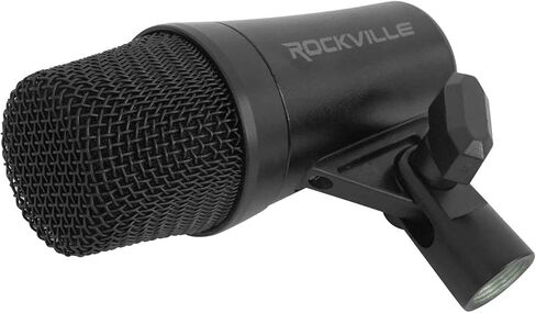 Rockville PRO-D5 طقم ميكروفون طبل مكون من 5 قطع مع باس معدني + ميكروفونات Snare + مشابك in Saudi Arabia