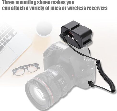 خلاط الكاميرا خلاط Dslr o خلاط الكاميرا o خلاط الكاميرا WSV2 2 قناة ميكروفون عالمي o محول خلاط مع مدخلات 3.5 ملم لكاميرات DSLR in Kuwait