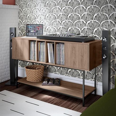 Novogratz Cooper Media Credenza/DJ Stand, Walnut in Saudi Arabia