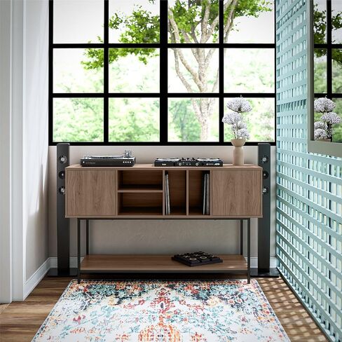 Novogratz Cooper Media Credenza/DJ Stand, Walnut in Saudi Arabia