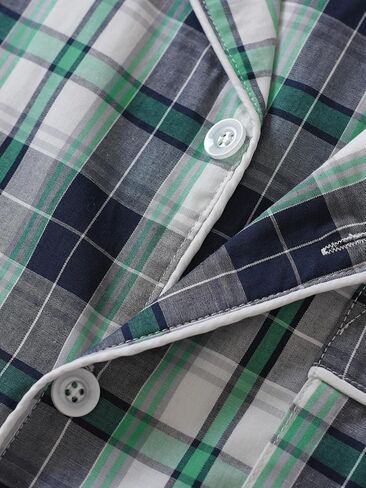 Latuza Men's Button Down Pajama Top 2 Pack Cotton Sleep Shirt in Saudi Arabia