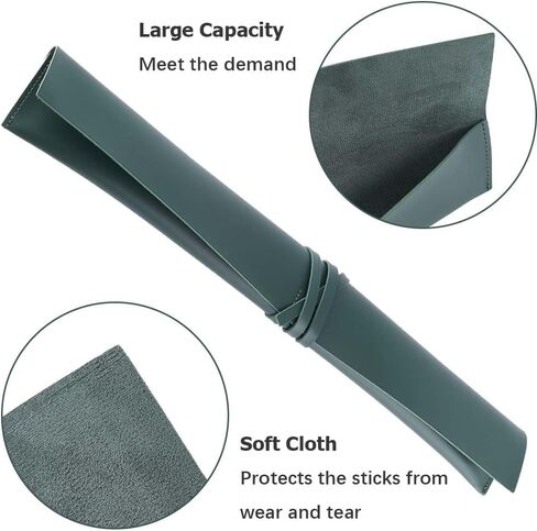 GORGECRAFT Leather Drum Stick Bag Black Drums Stick Organizer Drum Mallets Pocket Holder Portable Drum Stick Case Long Drum Stick Pockets Carrier for Storage Drumsticks Portable Bags in Saudi Arabia