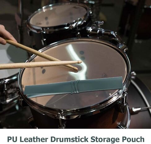 GORGECRAFT Leather Drum Stick Bag Black Drums Stick Organizer Drum Mallets Pocket Holder Portable Drum Stick Case Long Drum Stick Pockets Carrier for Storage Drumsticks Portable Bags in Saudi Arabia
