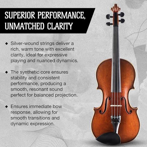 Jargar Evoke Violin A, Synthetic Core, Aluminum Wound | Violin String for Professionals and Aspiring Violinists | Fast, Direct Response with Brilliant Sound Color | Made In Denmark in Kuwait