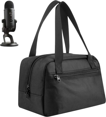 حقيبة حمل للسفر لمبدعي Logitech Blue Yeti/Yeti X/Yeti Pro USB، حافظة تخزين ميكروفون، حافظة فقط - أسود in Kuwait