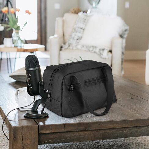 حقيبة حمل للسفر لمبدعي Logitech Blue Yeti/Yeti X/Yeti Pro USB، حافظة تخزين ميكروفون، حافظة فقط - أسود in Kuwait