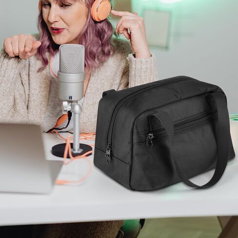 حقيبة حمل للسفر لمبدعي Logitech Blue Yeti/Yeti X/Yeti Pro USB، حافظة تخزين ميكروفون، حافظة فقط - أسود in Kuwait