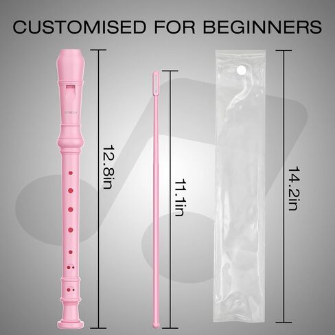 أداة تسجيل سوبرانو للمبتدئين والأطفال بالإصبع الألماني 8 فتحات مزمار ABS مسجلات للطلاب مع قضيب التنظيف وحقيبة in Kuwait