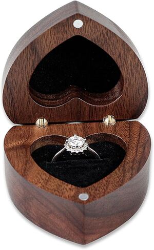 Wooden Heart shape Ring box Engraved for Proposal, Engagement, Wedding (will you marry me) in Saudi Arabia