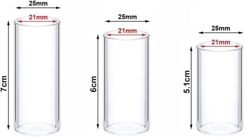 3 Pcs Clear Glass Guitar Slides 51MM 60MM 70MM Finger Slides for Electric Bass Guitar, Guitar Slides, Guitar and Bass Accessories in Saudi Arabia
