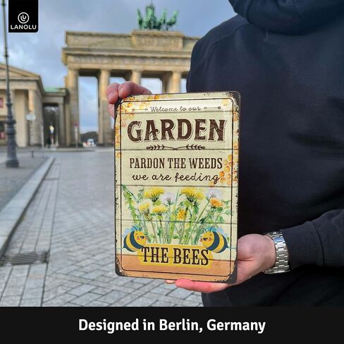Vintage Tin Sign Garden GARDENING BECAUSE.. Farmhouse Metal Signs, Funny Garden Signs, Garden Plaque Decorative Outdoor Metal Signs for Outside Wall, Porch Patio 12x8" in Saudi Arabia