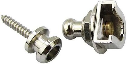 Guitar Strap Locks, Guitar Bass Round Head Schaller-Style Security Straplocks Strap Locks and Buttons for Electric Acoustic Guitar Replacement, Chrome (Pack of 2) in Saudi Arabia